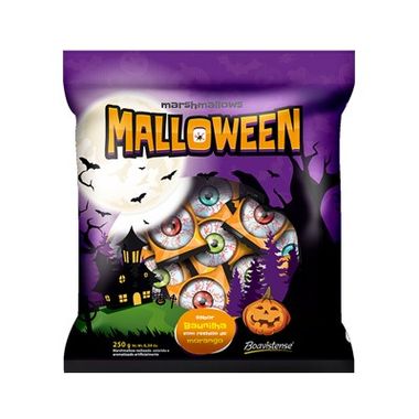 Marshmallow-Halloween-Olho-5-g----sabor-Baunilha-com-recheio-de-Morango---Pacote-com-50-unidades