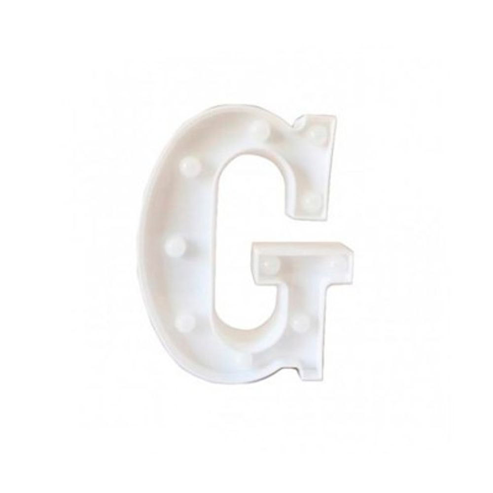 Luminária Letra G Branca unidade nudelmania
