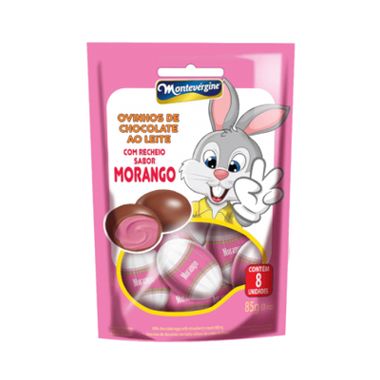 Ovos Chocolate Rech Morango Montevergine 85g - unidade